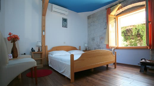 Hotel room with double bed
